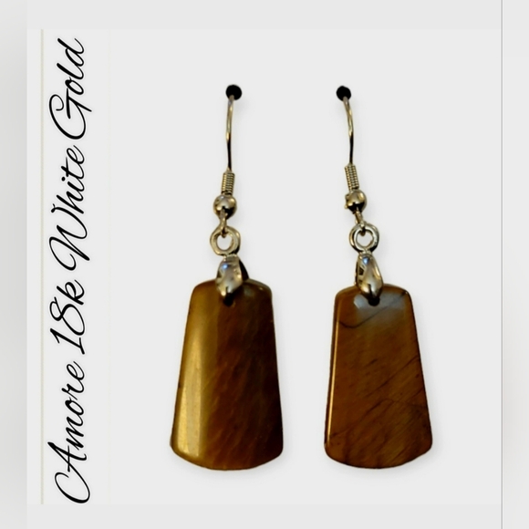 18k white gold Amore Tiger Eye Earrings - Picture 6 of 6